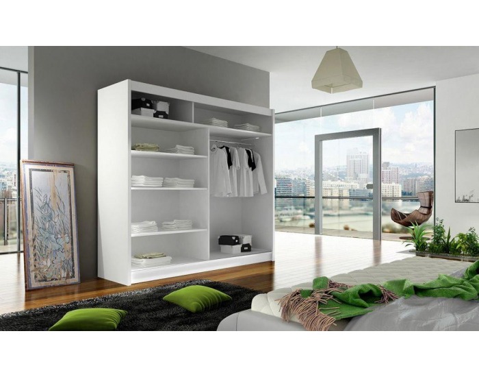 Šatníková skriňa s posuvnými dverami Westa 3 - biela