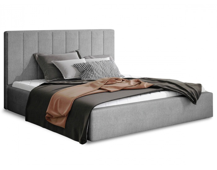 Čalúnená manželská posteľ s roštom Ante UP 200 - svetlosivá