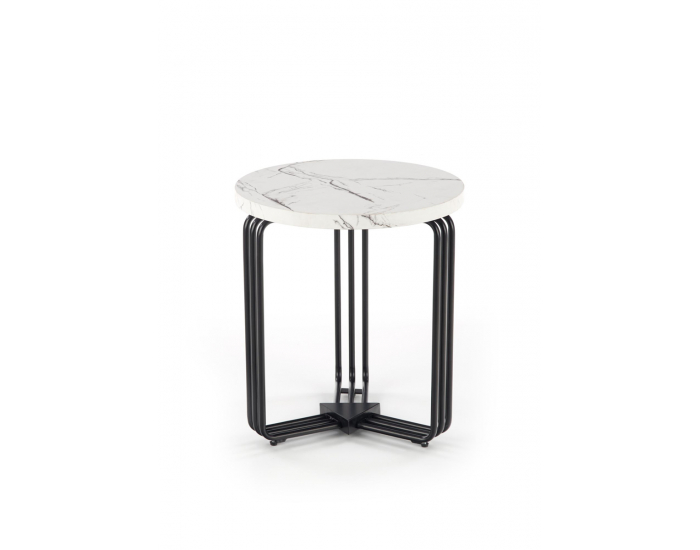 Konferenčný stolík Antica S - biely mramor / čierna