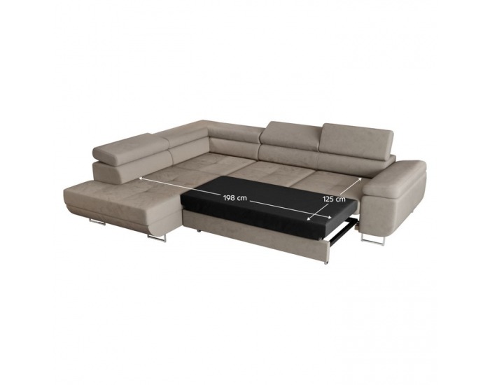 Rohová sedačka s rozkladom a úložným priestorom Anton Roh L - béžová