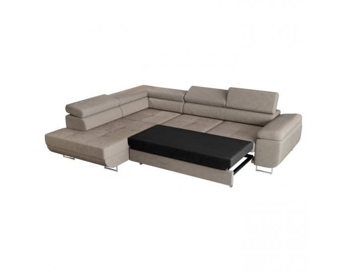 Rohová sedačka s rozkladom a úložným priestorom Anton Roh L - béžová