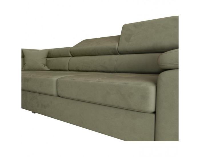 Rohová sedačka s rozkladom a úložným priestorom Anton Roh L - olivovo zelená