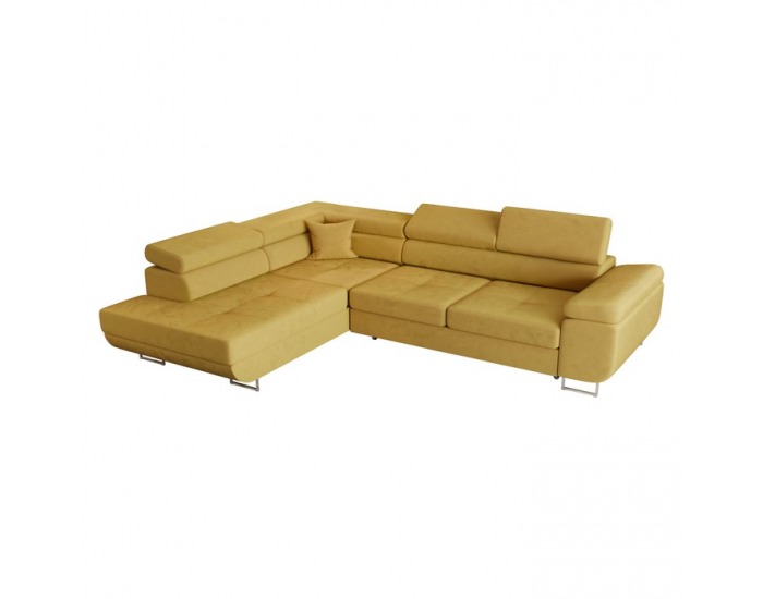 Rohová sedačka s rozkladom a úložným priestorom Anton Roh L - žltá