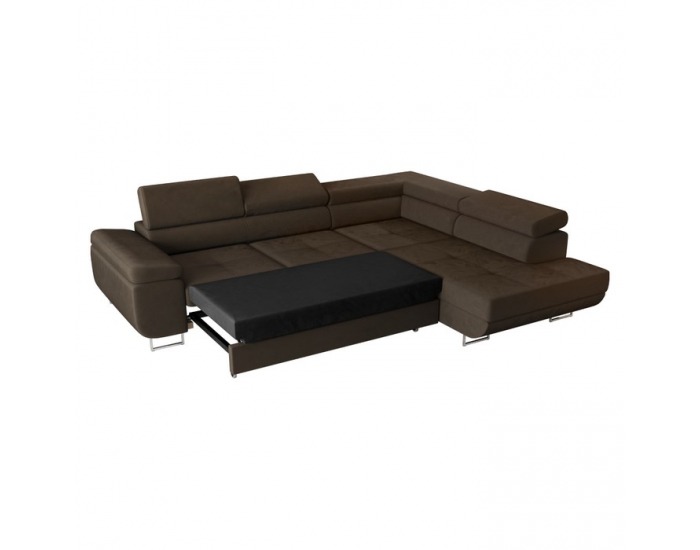 Rohová sedačka s rozkladom a úložným priestorom Anton Roh P - hnedá