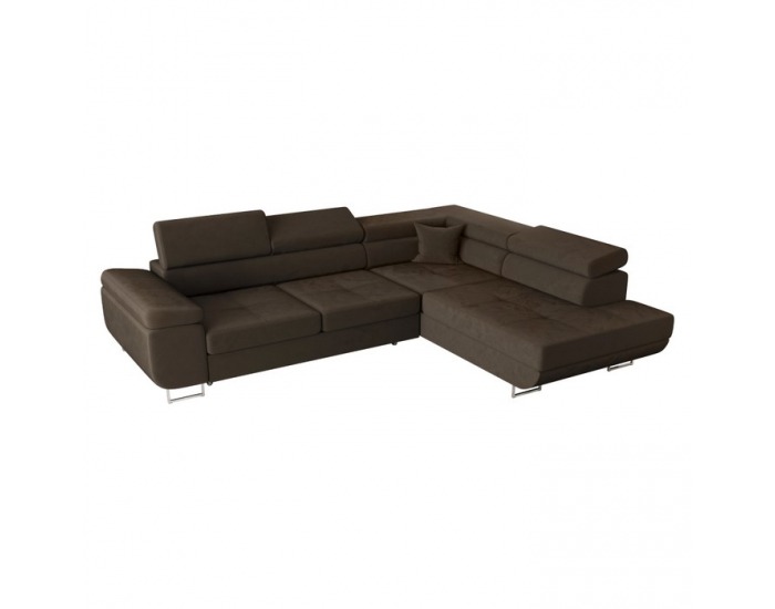 Rohová sedačka s rozkladom a úložným priestorom Anton Roh P - hnedá