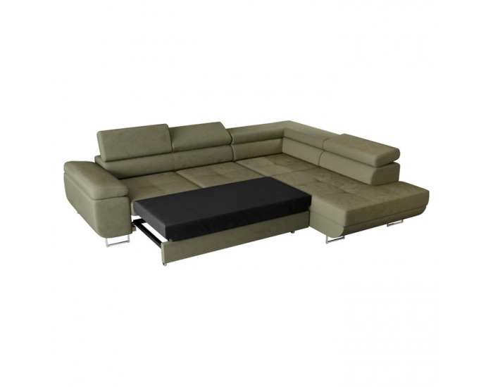 Rohová sedačka s rozkladom a úložným priestorom Anton Roh P - olivovo zelená