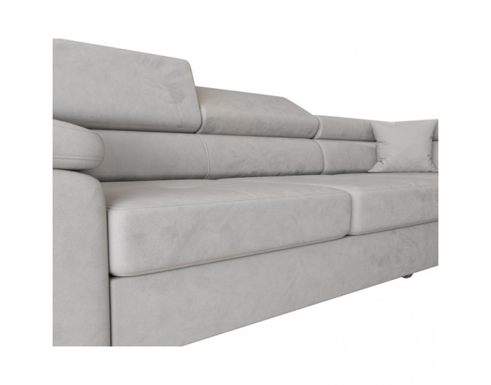 Rohová sedačka s rozkladom a úložným priestorom Anton Roh P - svetlosivá