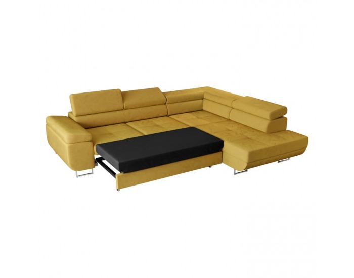 Rohová sedačka s rozkladom a úložným priestorom Anton Roh P - žltá
