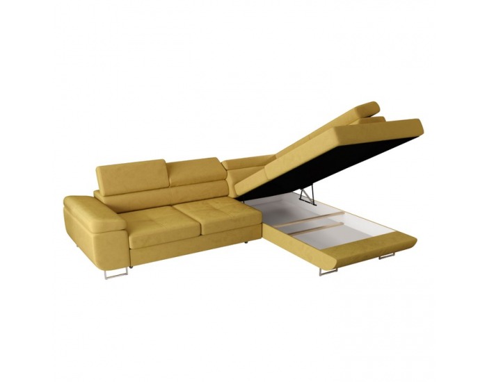 Rohová sedačka s rozkladom a úložným priestorom Anton Roh P - žltá