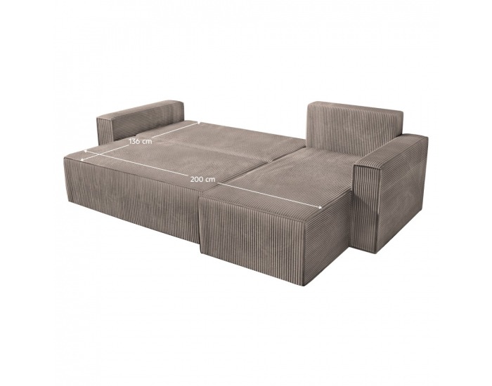 Rohová sedačka s rozkladom Apel Roh L/P - sivobéžová (taupe)