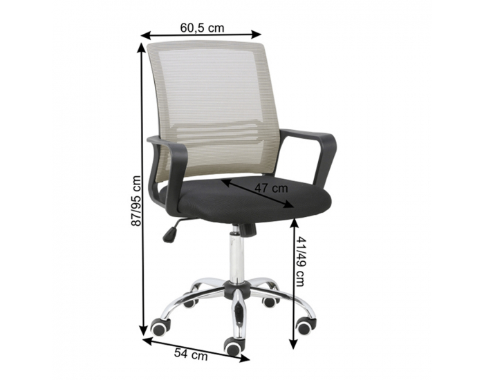 Kancelárska stolička (2 ks) Apolo - sivohnedá (taupe) / čierna