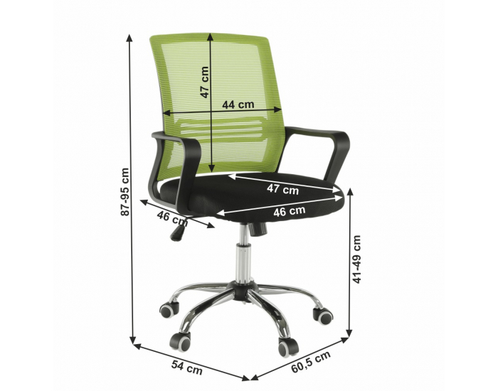 Kancelárska stolička s podrúčkami Apolo - zelená / čierna