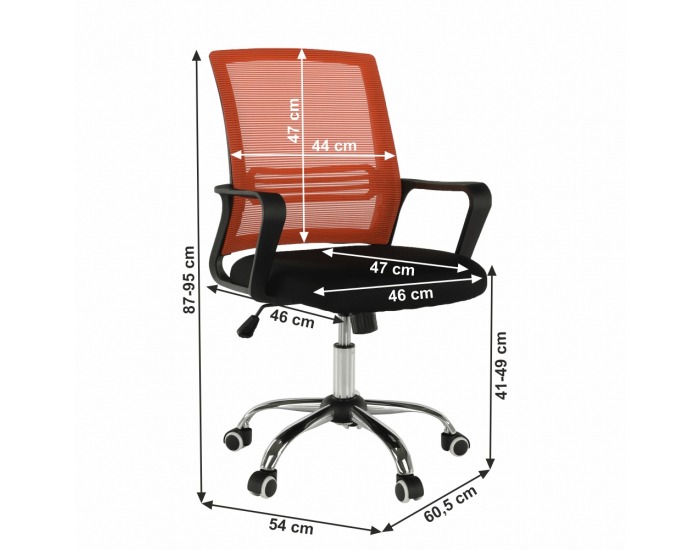 Kancelárska stolička s podrúčkami Apolo New - oranžová / čierna / chróm