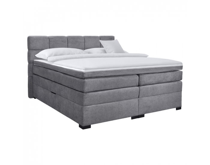 Boxspringová manželská pocketová posteľ April 160x200 cm - sivá