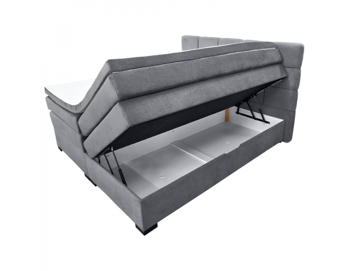 Boxspringová manželská pocketová posteľ April 160x200 cm - sivá