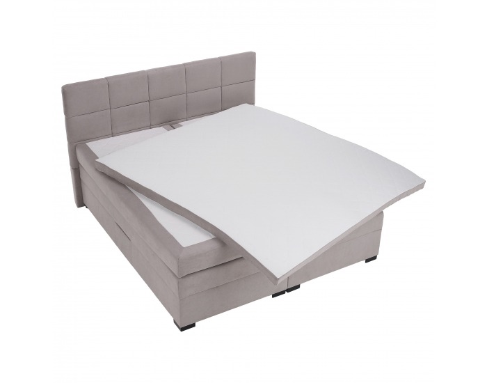 Boxspringová manželská pocketová posteľ April 160x200 cm - sivohnedá (taupe)