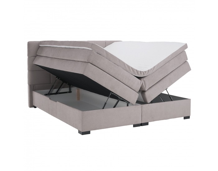 Boxspringová manželská pocketová posteľ April 160x200 cm - sivohnedá (taupe)