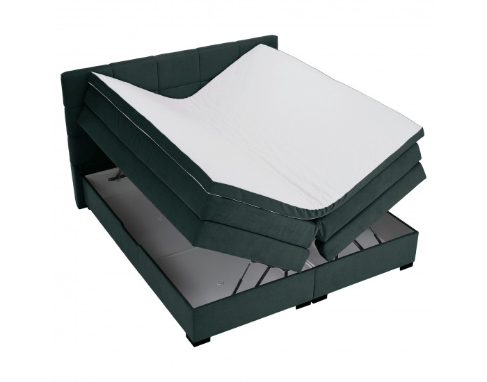 Boxspringová manželská pocketová posteľ April 160x200 cm - zelená
