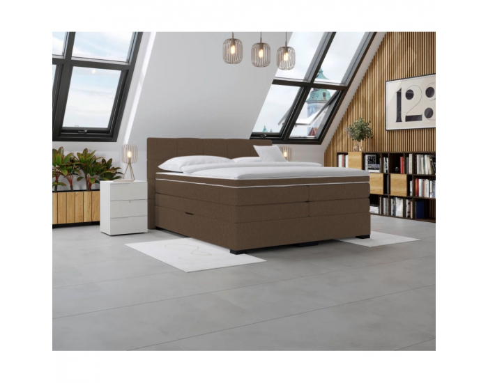 Boxspringová manželská pocketová posteľ April 180x200 cm - hnedá