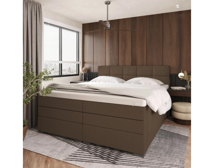 Boxspringová manželská pocketová posteľ April 180x200 cm - hnedá