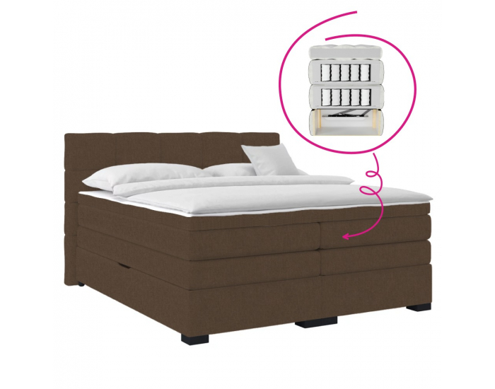 Boxspringová manželská pocketová posteľ April 180x200 cm - hnedá
