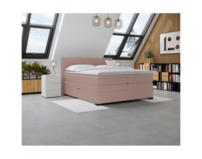 Boxspringová manželská pocketová posteľ April 180x200 cm - ružová