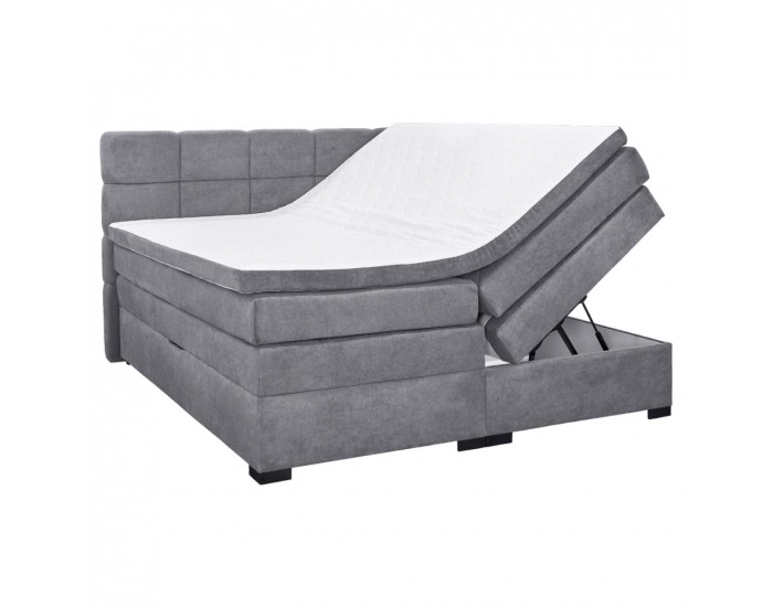 Boxspringová manželská pocketová posteľ April 180x200 cm - sivá