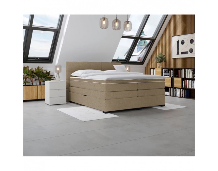 Boxspringová manželská pocketová posteľ April 180x200 cm - sivohnedá (taupe)