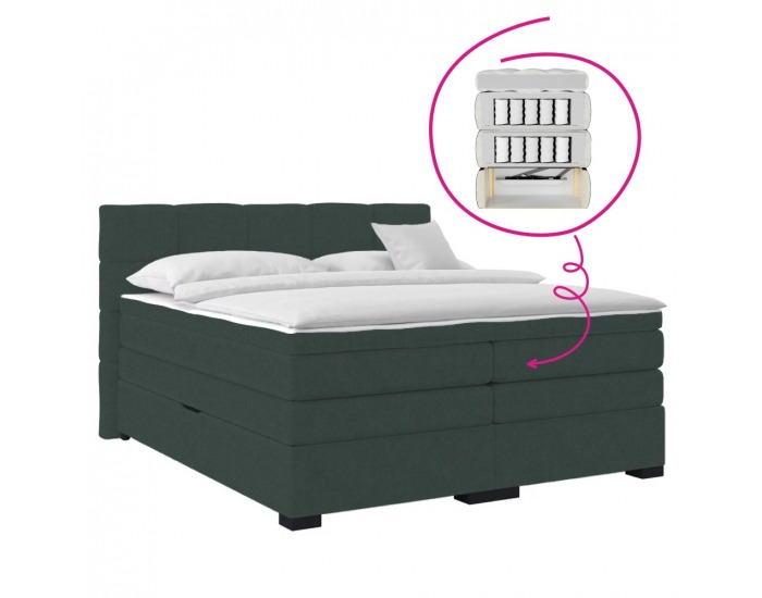Boxspringová manželská pocketová posteľ April 180x200 cm - zelená