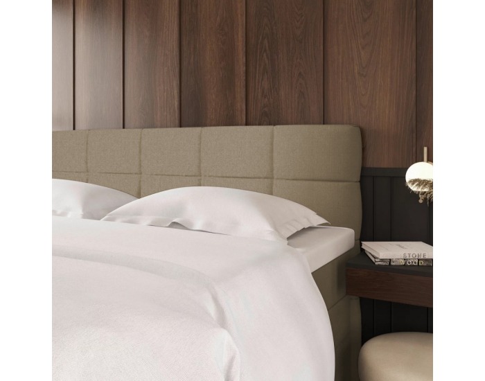 Boxspringová manželská pocketová posteľ April 200x200 cm - sivohnedá (taupe)