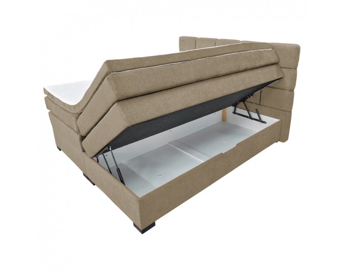 Boxspringová manželská pocketová posteľ April 200x200 cm - sivohnedá (taupe)