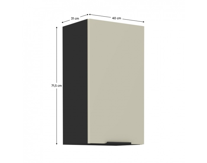 Horná kuchynská skrinka Araka 40 G-72 1F - kašmír / čierna