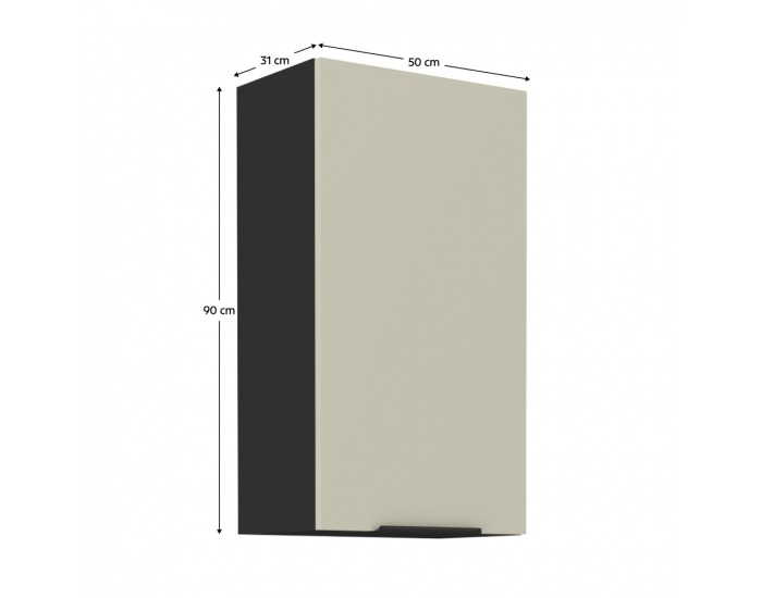 Horná kuchynská skrinka Araka 50 G-90 1F - kašmír / čierna