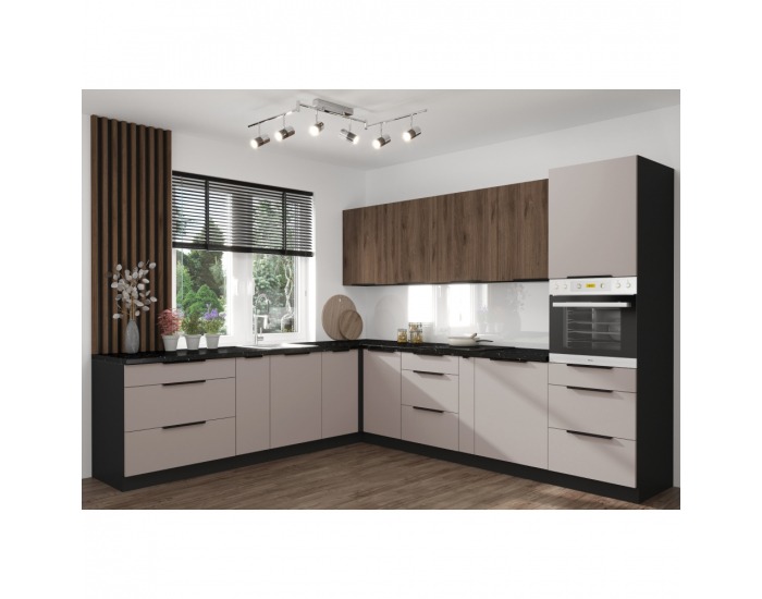 Horná kuchynská skrinka Araka 50 G-90 1F - kašmír / čierna