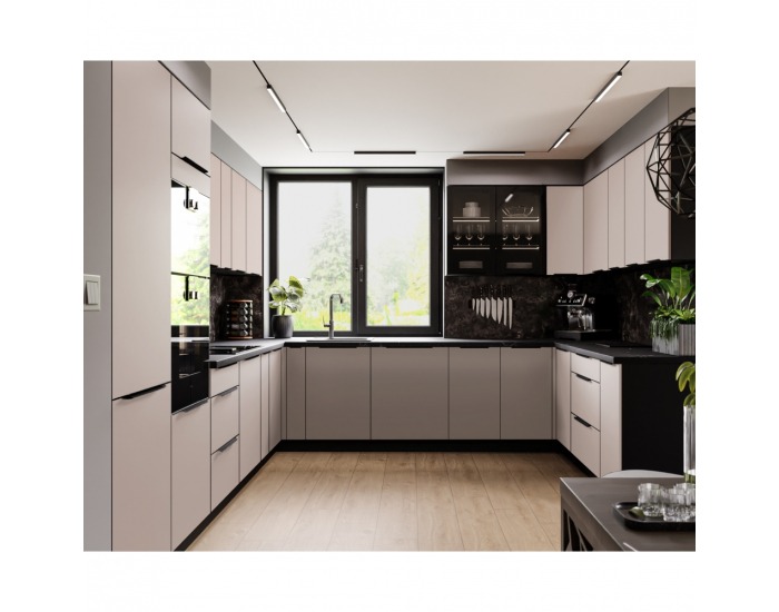 Horná kuchynská skrinka Araka 50 NAGU-36 1F - kašmír / čierna