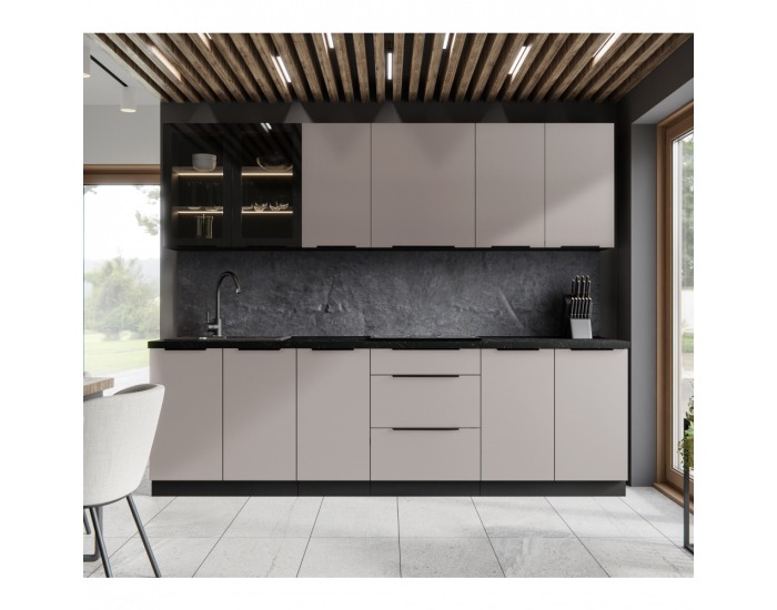 Horná kuchynská skrinka Araka 50 NAGU-36 1F - kašmír / čierna