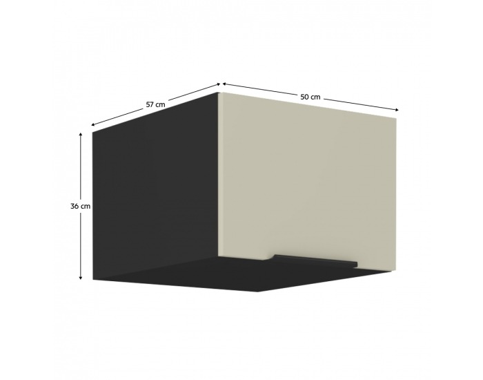 Horná kuchynská skrinka Araka 50 NAGU-36 1F - kašmír / čierna