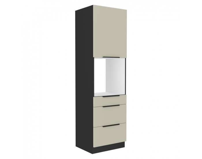 Skrinka na vstavanú rúru Araka 60 DPS-210 3S1F - kašmír / čierna