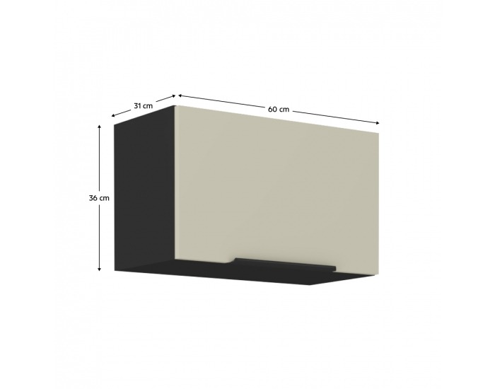 Horná kuchynská skrinka Araka 60 GU-36 1F - kašmír / čierna