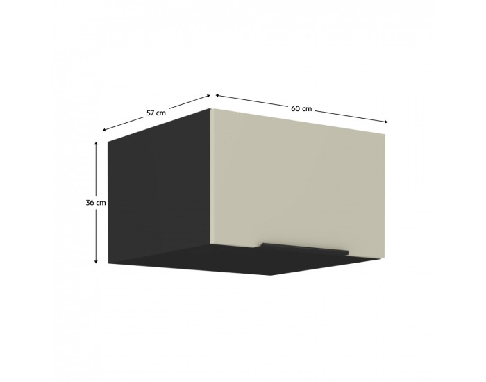 Horná kuchynská skrinka Araka 60 NAGU-36 1F - kašmír / čierna