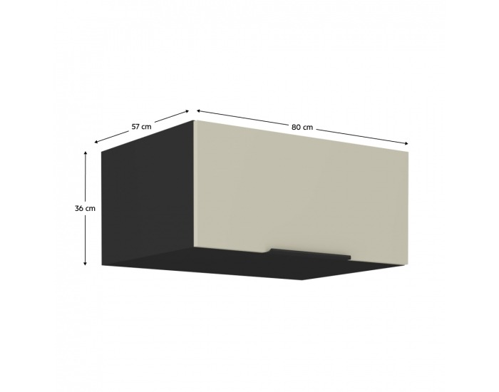 Horná kuchynská skrinka Araka 80 NAGU-36 1F - kašmír / čierna