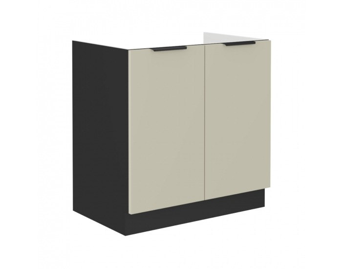 Drezová kuchynská skrinka Araka 80 ZL 2F BB - kašmír / čierna