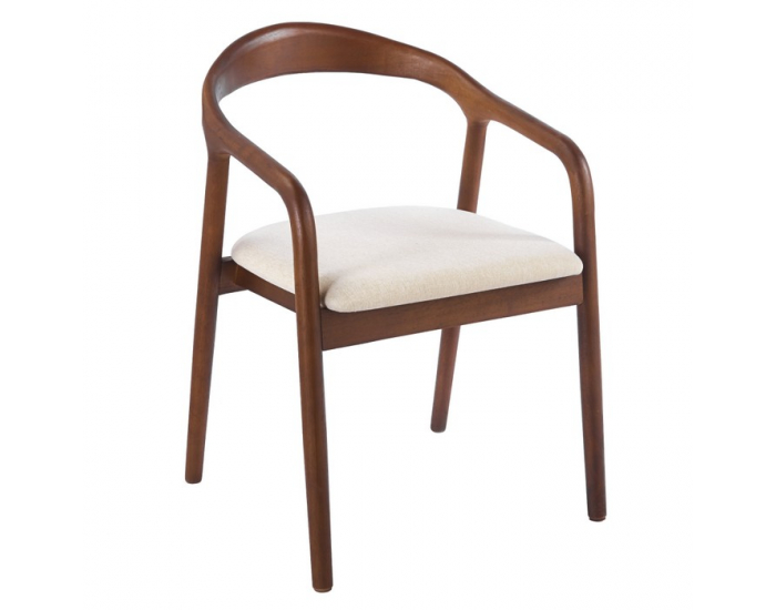 Jedálenská stolička Ardet - orech / béžová