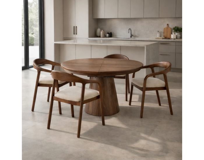 Jedálenská stolička Ardet - orech / béžová