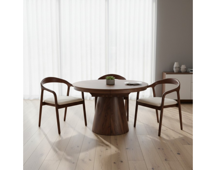 Jedálenská stolička Ardet - orech / béžová