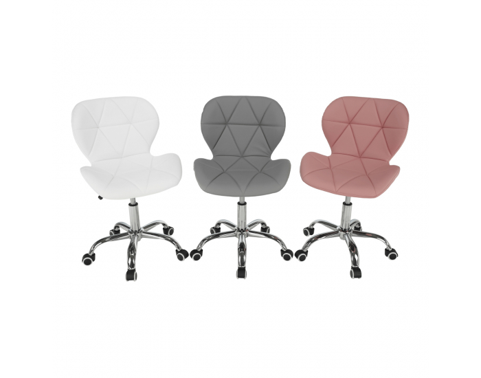 Kancelárske kreslo Argus - ružová (Velvet) / chróm