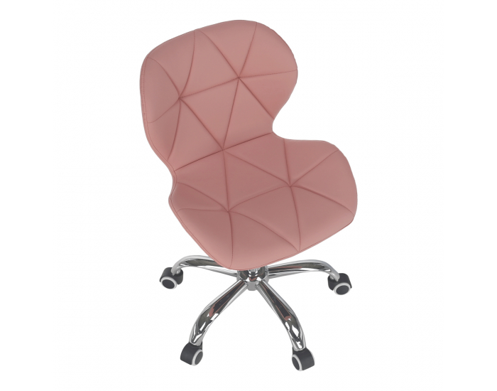 Kancelárske kreslo Argus - ružová (Velvet) / chróm