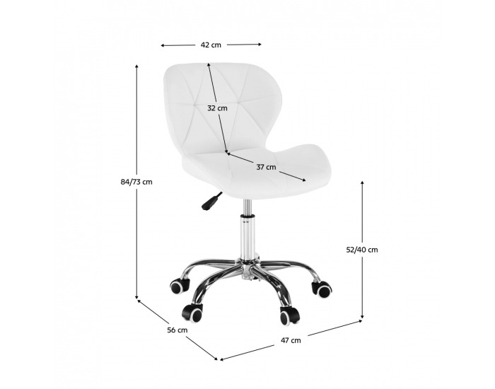 Kancelárska stolička Argus New - biela / chróm