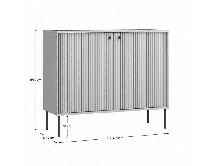 Dvojdverová komoda Aris 2D - sivá / čierna