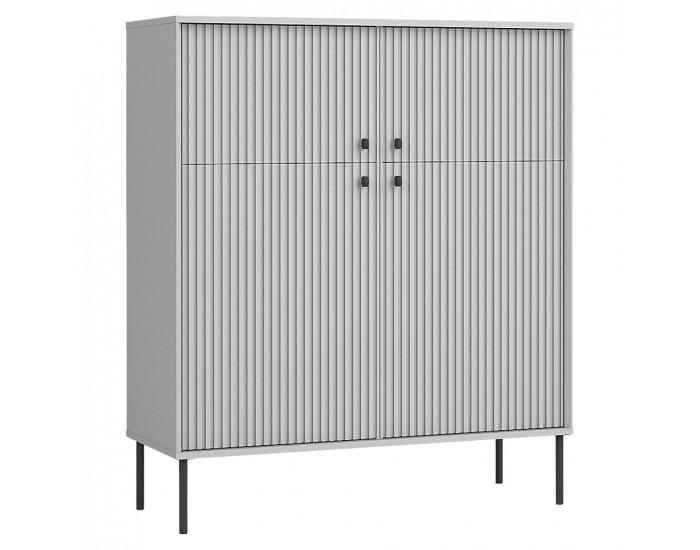 Štvordverová komoda Aris 2D2D - sivá / čierna